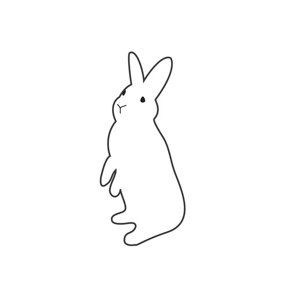 Icono del conejo de Pascua. Silueta de conejo aislada en blanco. Vector — Archivo Imágenes Vectoriales