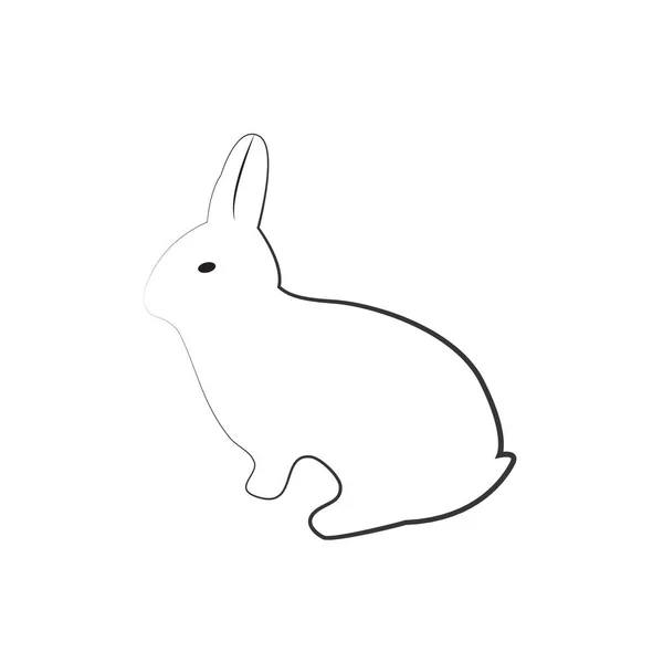 Ícone do coelho da Páscoa. Sílhueta de coelho isolada em branco. Vetor — Vetor de Stock