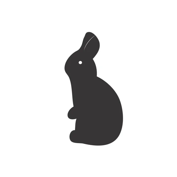 Icône lapin de Pâques. Silhouette de lapin isolée sur blanc. Vecteur — Image vectorielle