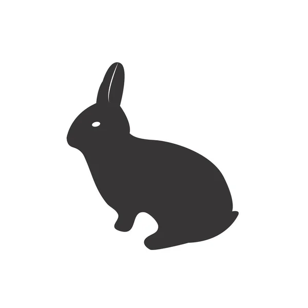 Icône lapin de Pâques. Silhouette de lapin isolée sur blanc. Vecteur — Image vectorielle