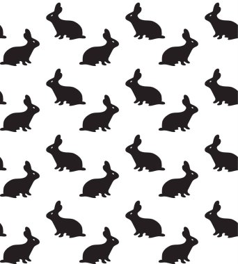 Paskalya tatili için sorunsuz tavşan deseni. Vektör çizim