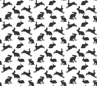 Paskalya tatili için sorunsuz tavşan deseni. Vektör çizim