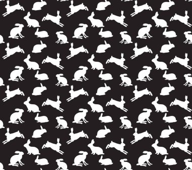 Paskalya tatili için sorunsuz tavşan deseni. Vektör çizim