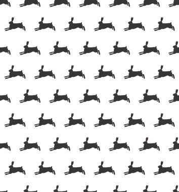 Paskalya tatili için sorunsuz tavşan deseni. Vektör çizim