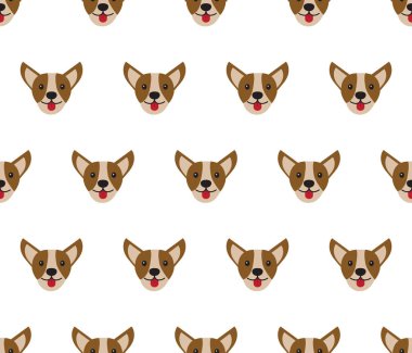 Pug cins, Fransız Bulldog, Bull Terrier köpekler ile Dikişsiz vektör desen.