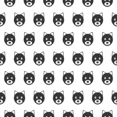 Pug cins, Fransız Bulldog, Bull Terrier köpekler ile Dikişsiz vektör desen.