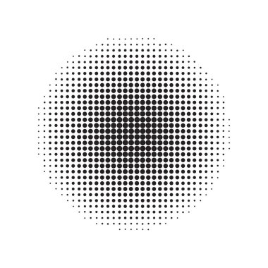 Yarım ton, dairesel yarım ton deseni. Noktalar, yarım ton çember gradyanı
