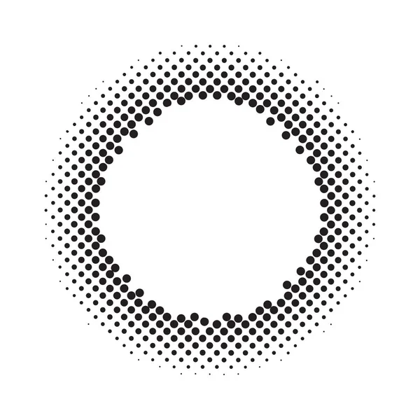 Halvtonselement, cirkulärt halvtonsmönster. Spår, halvcirkelgradient — Stock vektor