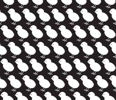 Sevimli küçük tavuklar ile Dikişsiz Bahar veya Paskalya arka plan deseni