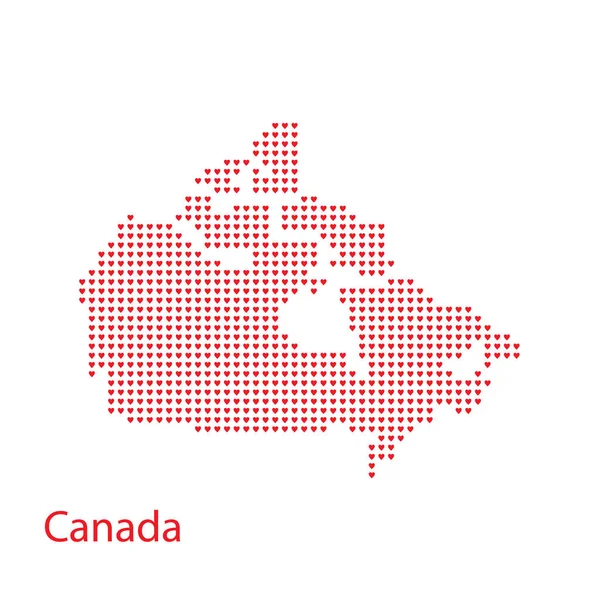 Canada carte dans les coeurs vecteur — Image vectorielle