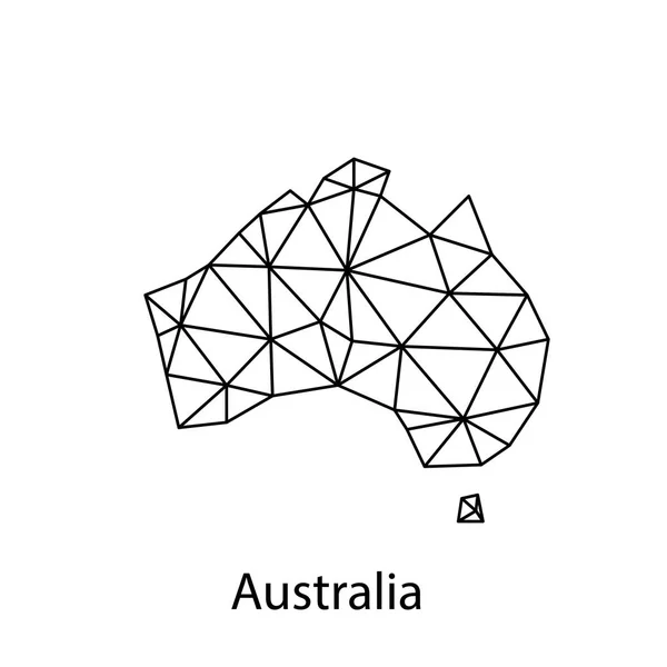 오스트레일리아 지도 삼각형 벡터 버전. — 스톡 벡터