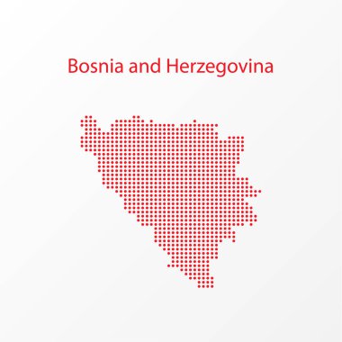 Bosna-Hersek'in halfton haritası ve kauçuk başlık. Vektör