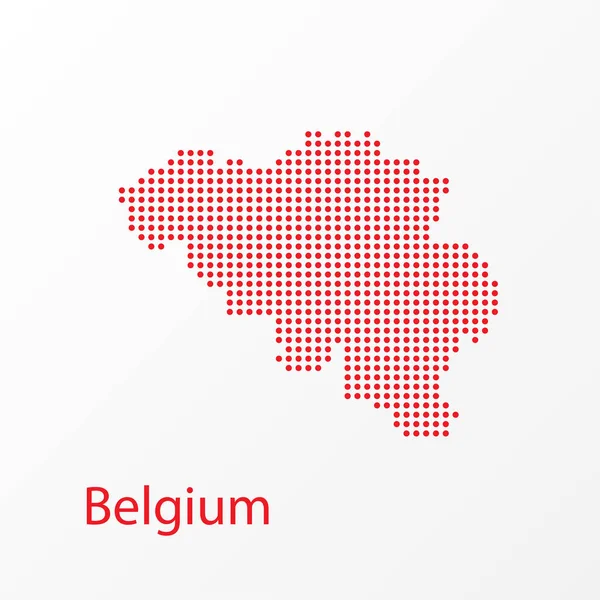 Dots Belgium Vector Geographical Map — Stock Vector