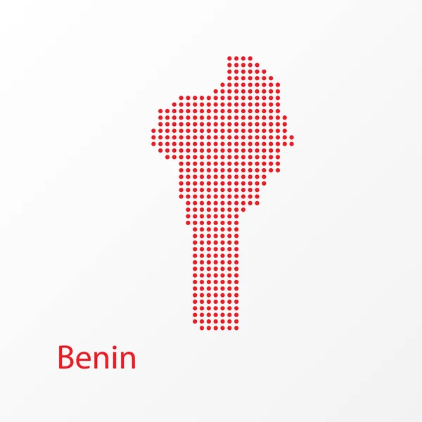 Punkty Benin Vector Mapa geograficzna — Wektor stockowy