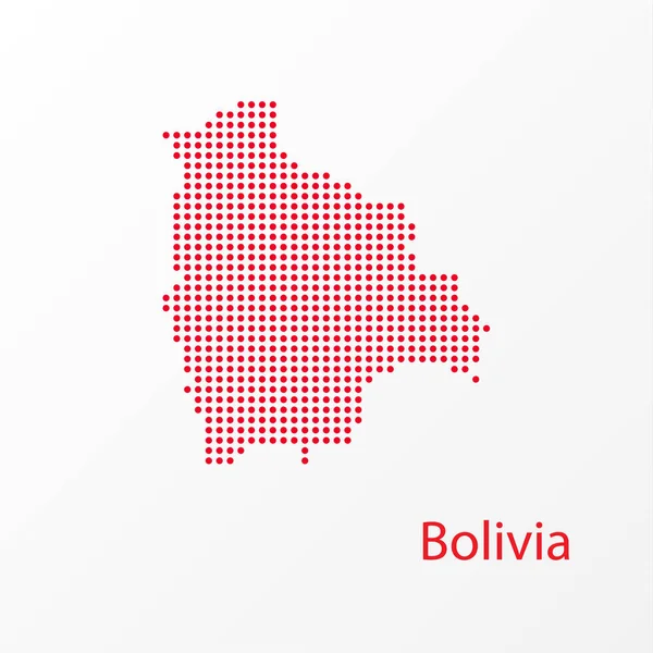 Punti Bolivia Vettore Mappa Geografica — Vettoriale Stock