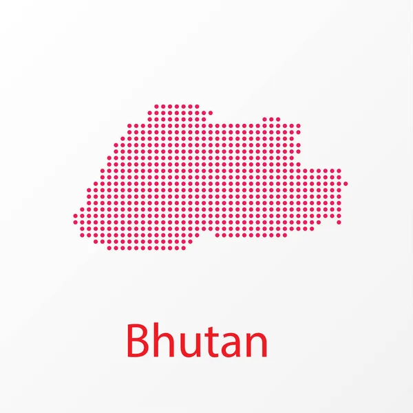 Carte pointillée du Bhoutan et légende impure. Vecteur — Image vectorielle