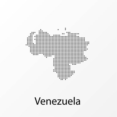 Noktalar ile Venezuela coğrafi bir harita vektör illüstrasyon