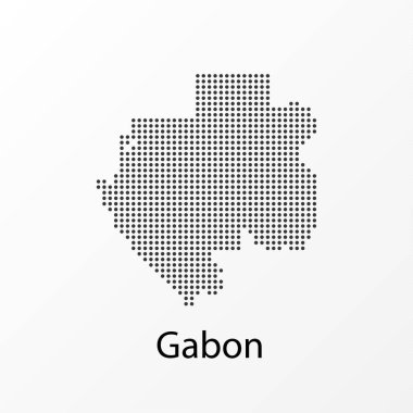Noktalar ile Gabon coğrafi bir harita vektör illüstrasyon