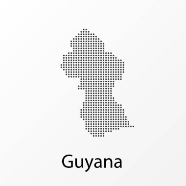 Vector illustration of a geographical map of Guyana with dots clipart