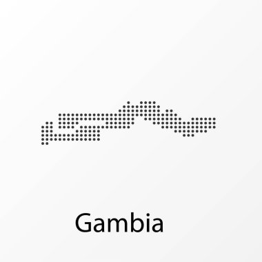 Noktalar ile Gambiya coğrafi haritası vektör illüstrasyon