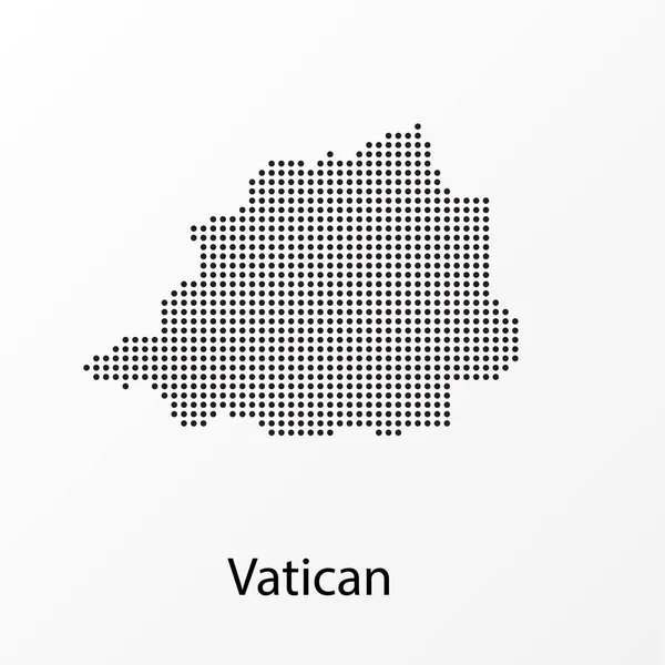 Ilustración vectorial de un mapa geográfico del Vaticano con puntos — Vector de stock