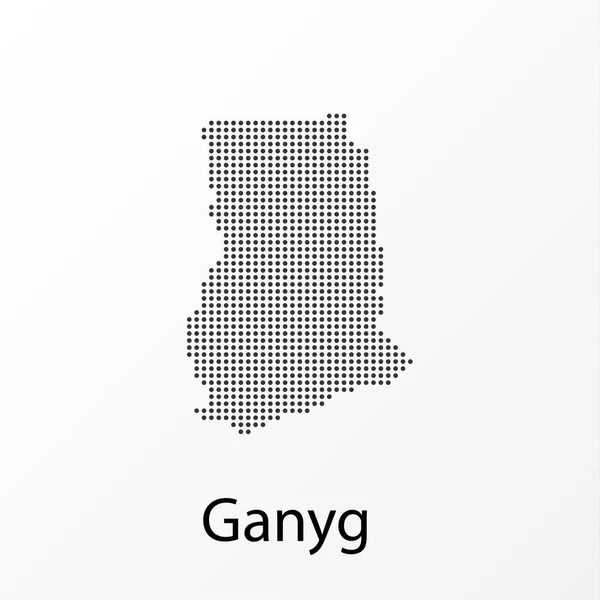 점이 있는 Ganyg의 지리적 지도의 벡터 그림 — 스톡 벡터