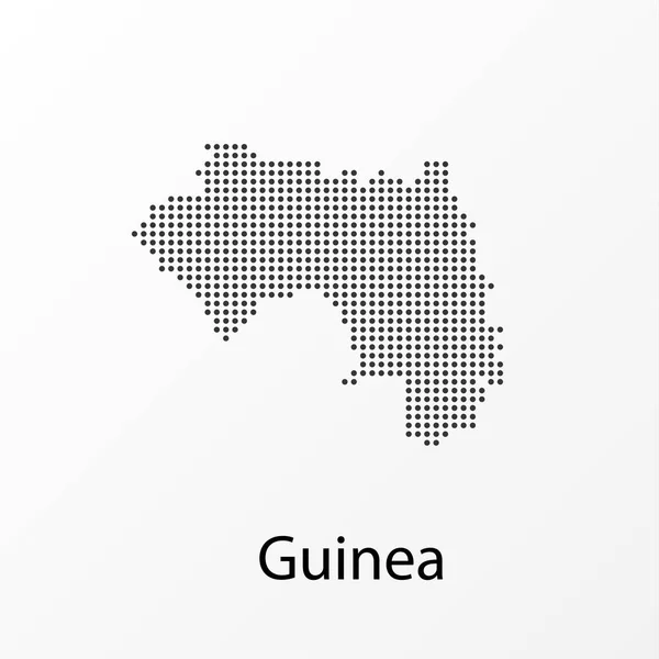 Illustration vectorielle d'une carte géographique de la Guinée avec des points — Image vectorielle