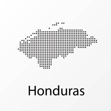 Noktalar ile Honduras coğrafi bir harita vektör illüstrasyon