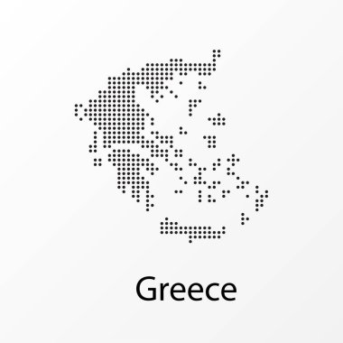 Noktalar ile Yunanistan coğrafi haritası vektör illüstrasyon