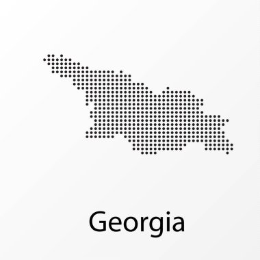 Noktalar ile Gürcistan coğrafi haritasıvektör illüstrasyon