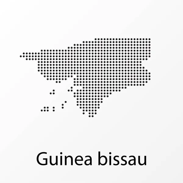 Illustration vectorielle d'une carte géographique de la Guinée-Bissau à pois — Image vectorielle