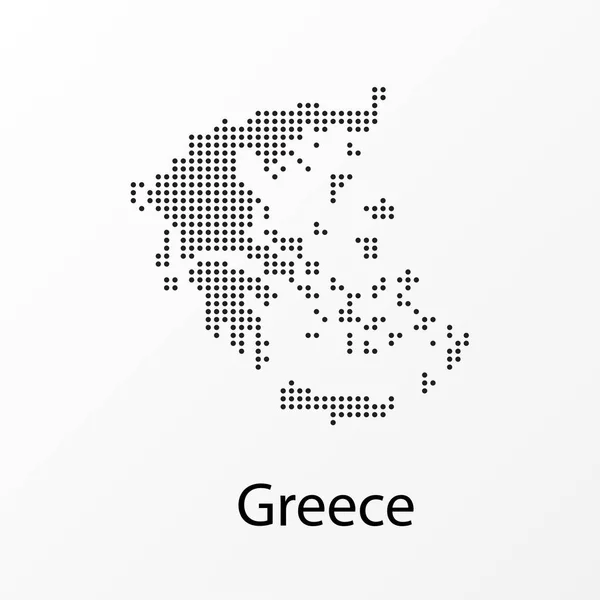 Ilustração vetorial de um mapa geográfico da Grécia com pontos — Vetor de Stock