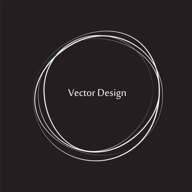 Elle çizilmiş daire çerçeveler. Soyut Grunge karalama çerçeveleri beyaz arka plan üzerinde izole. Soyut Çerçeve .