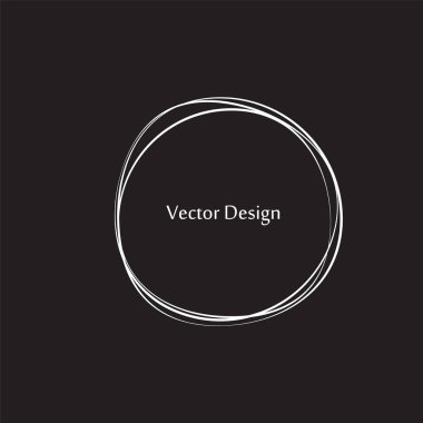 Elle çizilmiş daire çerçeveler. Soyut Grunge karalama çerçeveleri beyaz arka plan üzerinde izole. Soyut Çerçeve .