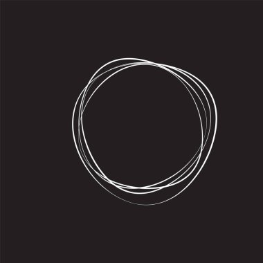 Elle çizilmiş daire çerçeveler. Soyut Grunge karalama çerçeveleri beyaz arka plan üzerinde izole. Soyut Çerçeve .