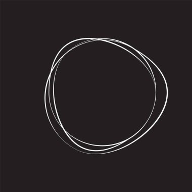Elle çizilmiş daire çerçeveler. Soyut Grunge karalama çerçeveleri beyaz arka plan üzerinde izole. Soyut Çerçeve .