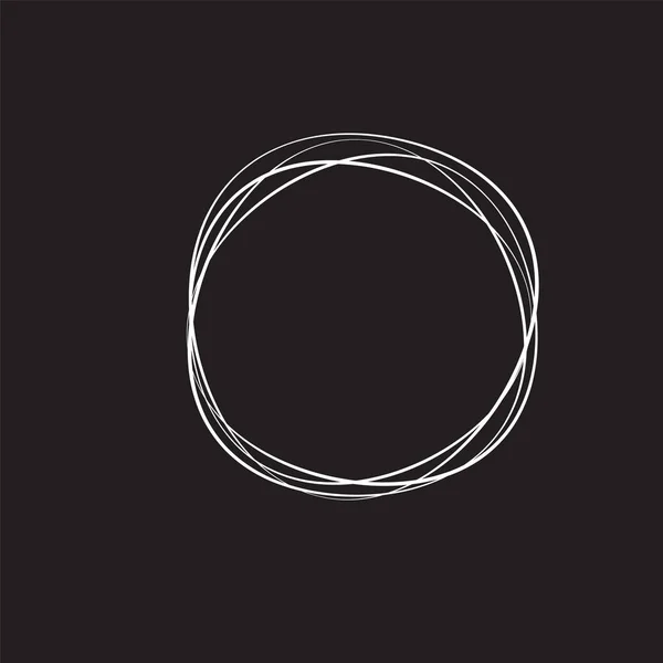 Handgezeichnete Kreisrahmen. abstrakte Grunge-Doodle-Rahmen isoliert auf weißem Hintergrund. abstrakter Rahmen . — Stockvektor
