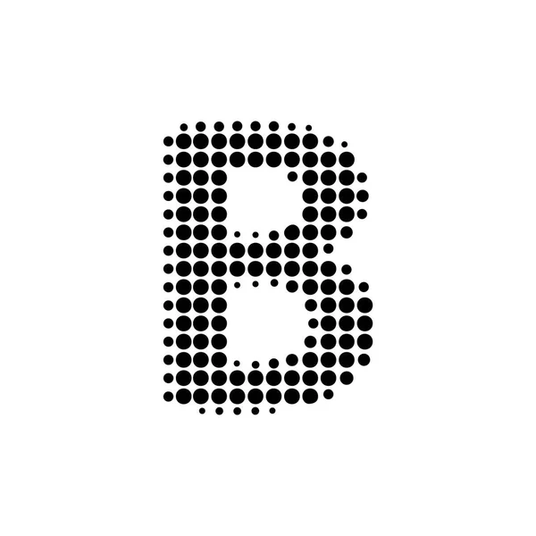 Halv tons bokstav "B" vektor logo typ i popkonst stil — Stock vektor