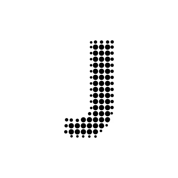 Halftoonletter "J" vector logo in pop-art stijl. Nieuw ontwerp — Stockvector