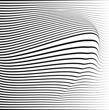 Dalgalı, dalgalı, akan çizgileri soyut desen. Satırları doku sallayarak.