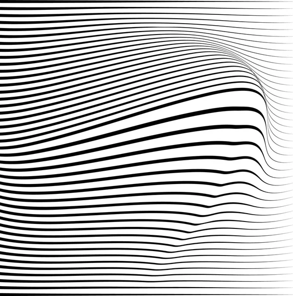 波浪形, 波涛汹涌, 流畅的线条抽象图案。挥动线条纹理. — 图库矢量图片