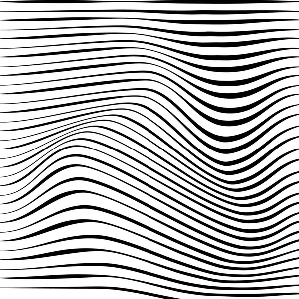 Ondulado, billowy, fluindo linhas padrão abstrato. Linhas de ondulação textura . — Vetor de Stock