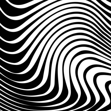 Dalgalı, dalgalı, akan çizgileri soyut desen. Satırları doku sallayarak.