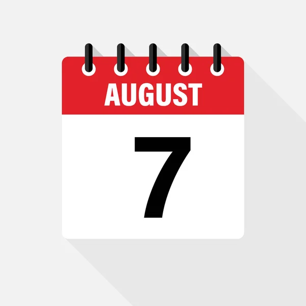 August . Vector flat daily calendar icon. Date and time, day, month. Holiday. — Stock Vector