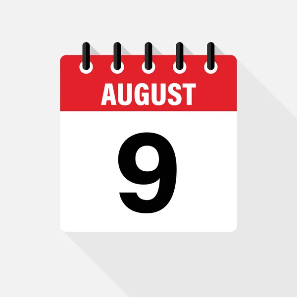 Augustus. Pictogram voor dagelijkse vector platte kalender. Datum en tijd, dag, maand. Vakantie. — Stockvector