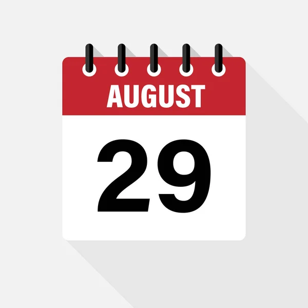 August . Vector flat daily calendar icon. Date and time, day, month. Holiday. — Stock Vector