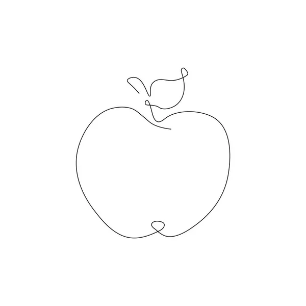 Apple - one line drawing. Continuous line. Hand-drawn minimalist illustration, vector. — Stock Vector