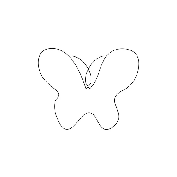 Butterfly één lijntekening. Doorlopende lijn. Hand getekende minimalistische illustratie, Vector. — Stockvector