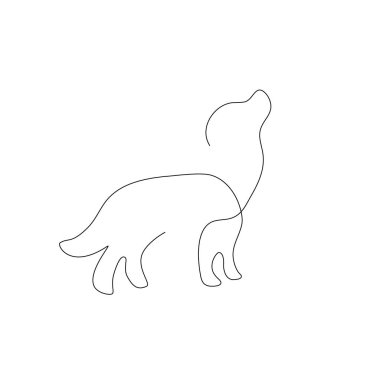 köpekler bir çizgi çizim. Sürekli çizgi. Elle çizilmiş minimalist illüstrasyon, vektör.