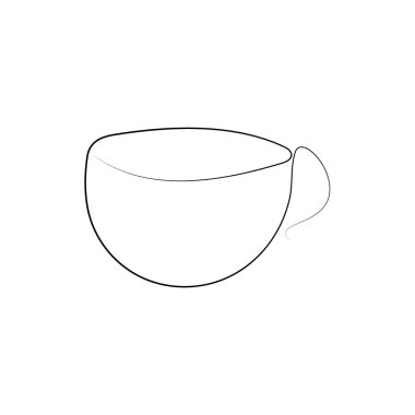 kahve bir çizgi çizim. Sürekli çizgi. Elle çizilmiş minimalist illüstrasyon, vektör.